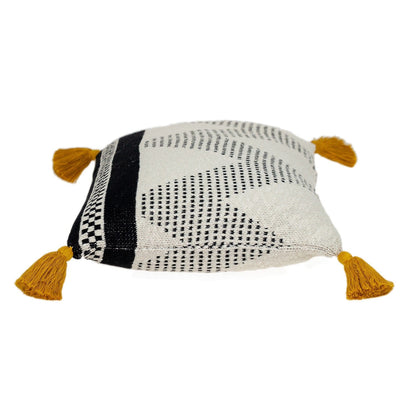 Beige And Black Knit Throw Pillow