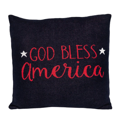Navy Blue Patriotic Throw Pillow