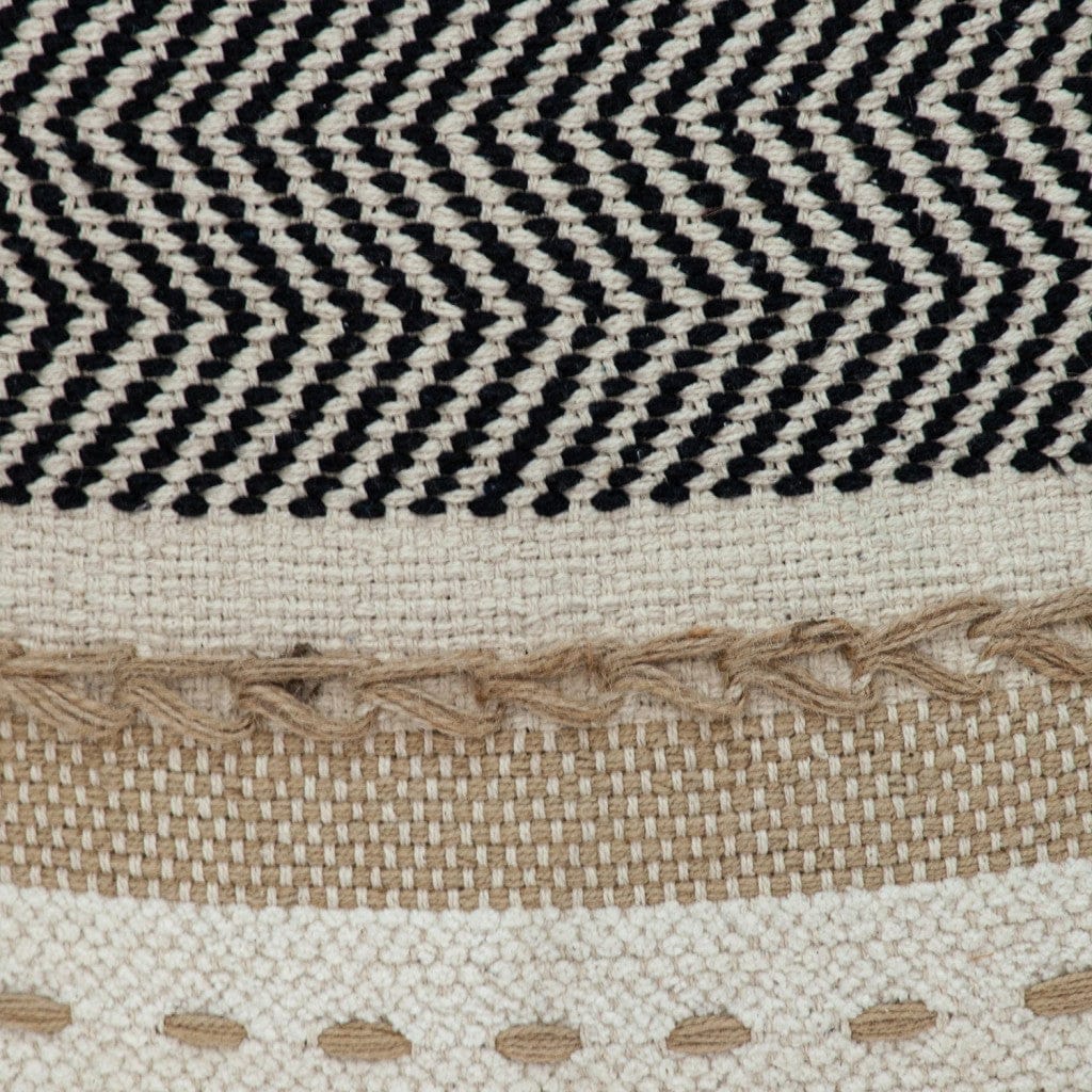 Black White And Tan Textured Pillow