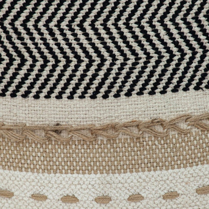 Black White And Tan Textured Pillow