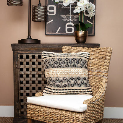 Chocolate Brown Jute Throw Pillow