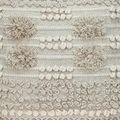 Warm Ivory Chunky Throw Pillow