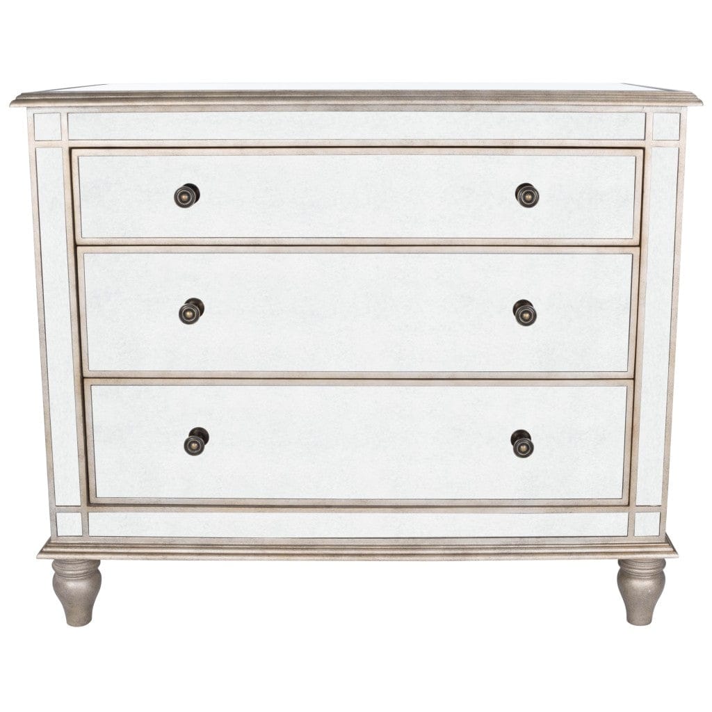 Rectangle Mirrored Three Drawer Console Storage Chest