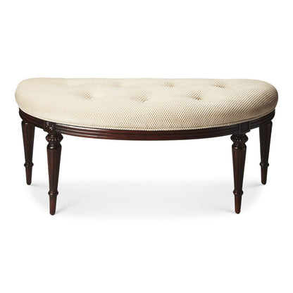 Classic Ivory And Dark Brown Crescent Shaped Bench