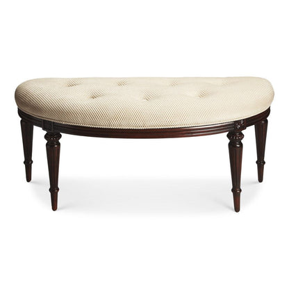 Classic Ivory And Dark Brown Crescent Shaped Bench