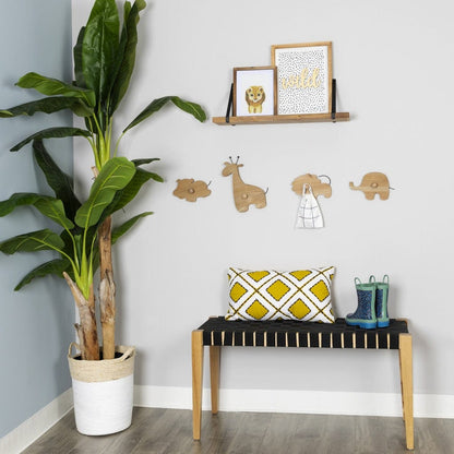 Set Of 4 Wooden Safari Animal Wall Hooks