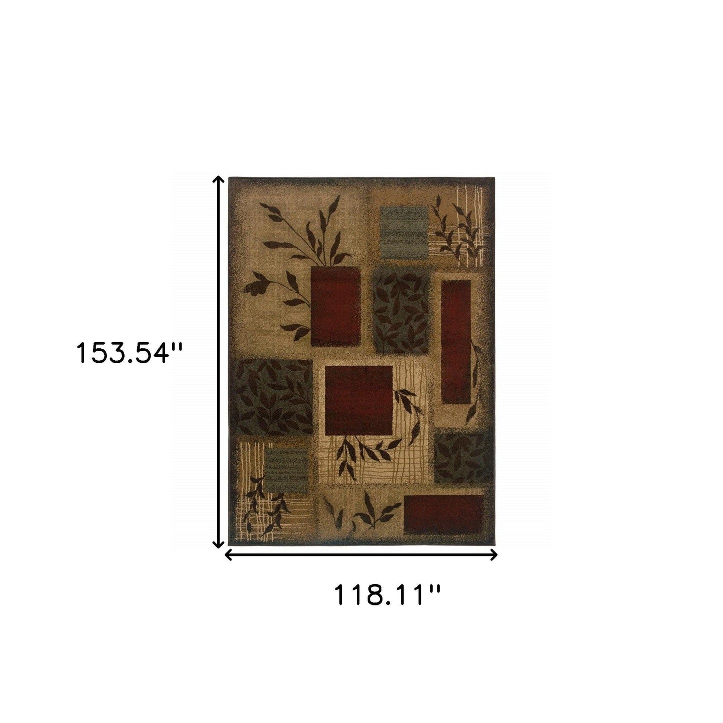 3'X8' Beige And Red Floral Runner Rug