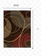 3'X4' Brown And Red Abstract  Area Rug