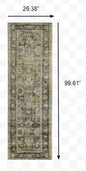 2'X3' Green And Brown Floral Area Rug