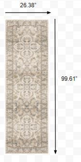 2'X3' Beige And Ivory Medallion Area Rug