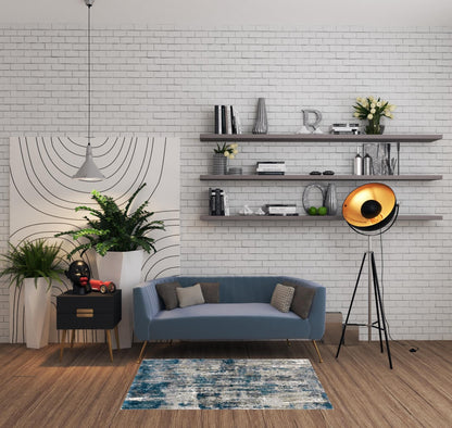 4'X6' Gray And Blue Gray Skies Area Rug