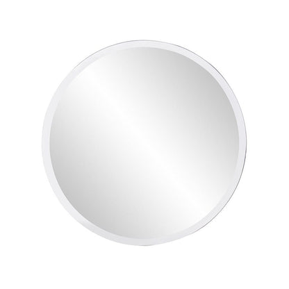 12" X 12" Minimalist Round Mirror With Beveled Edge