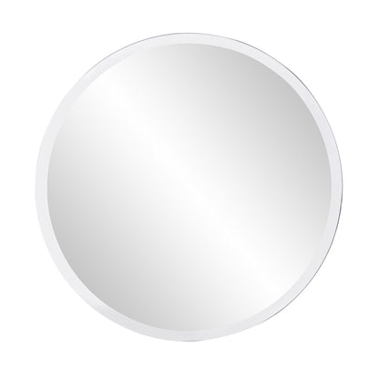 28" X 28" Minimalist Round Mirror With Beveled Edge