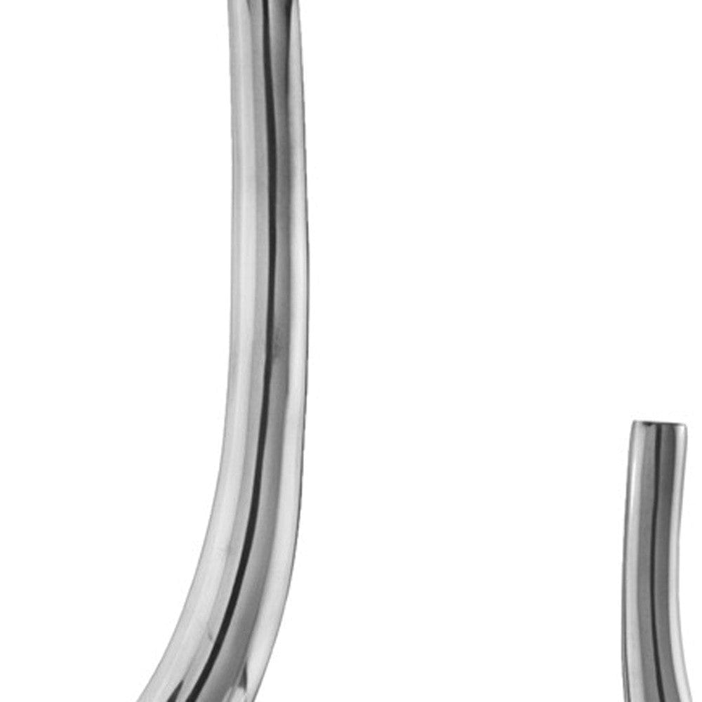 Set Of 2 Curl Casting Design Vases In Shiny Buffed Finished