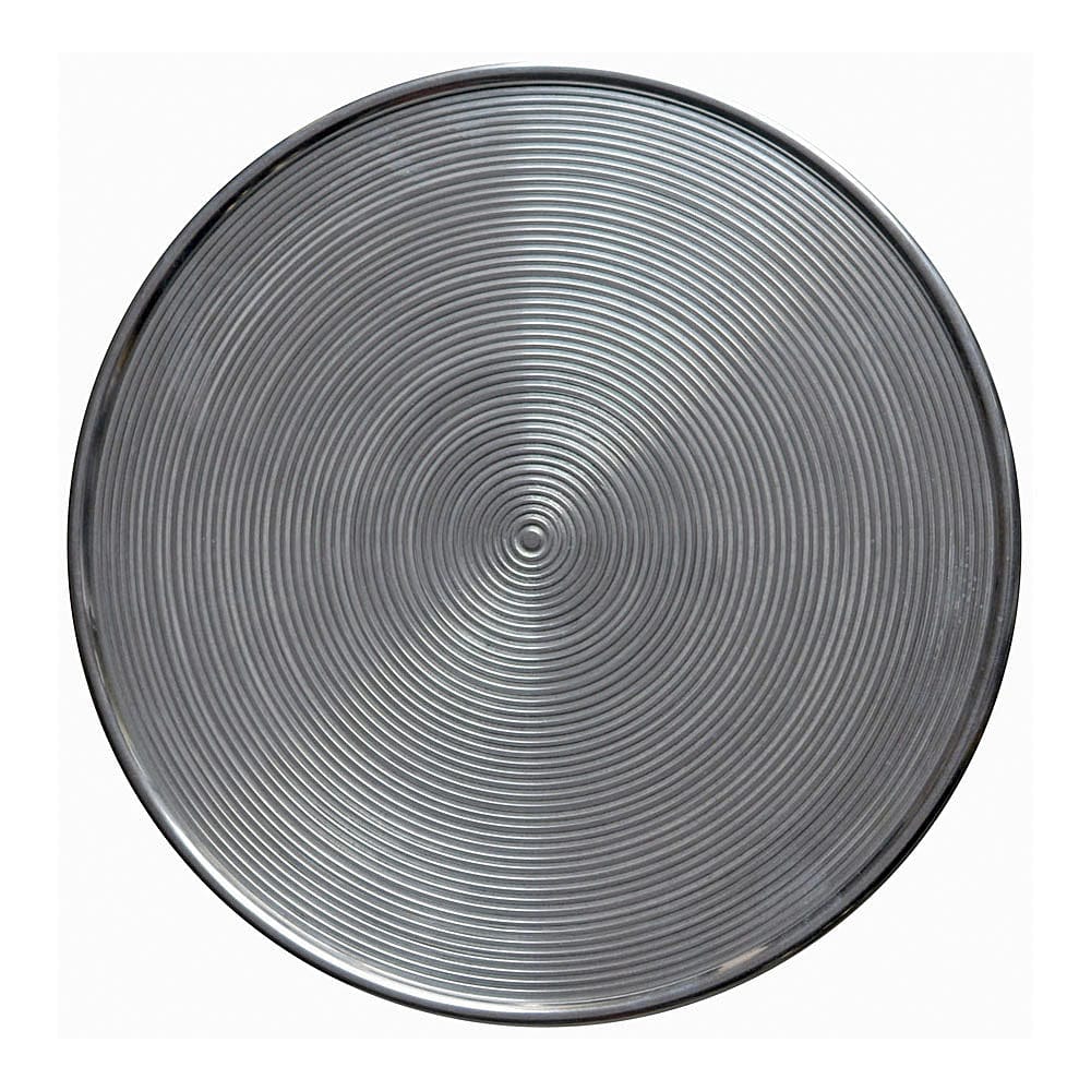 Round Metal Frame Silver Finshed And Cone Pedestal End Table