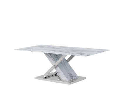 Elegant Marble Glass Top Coffee Table