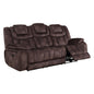 Chocolate Power Reclining Sofa With Adjustable Power Headrest  Reading Lights And Usb Port