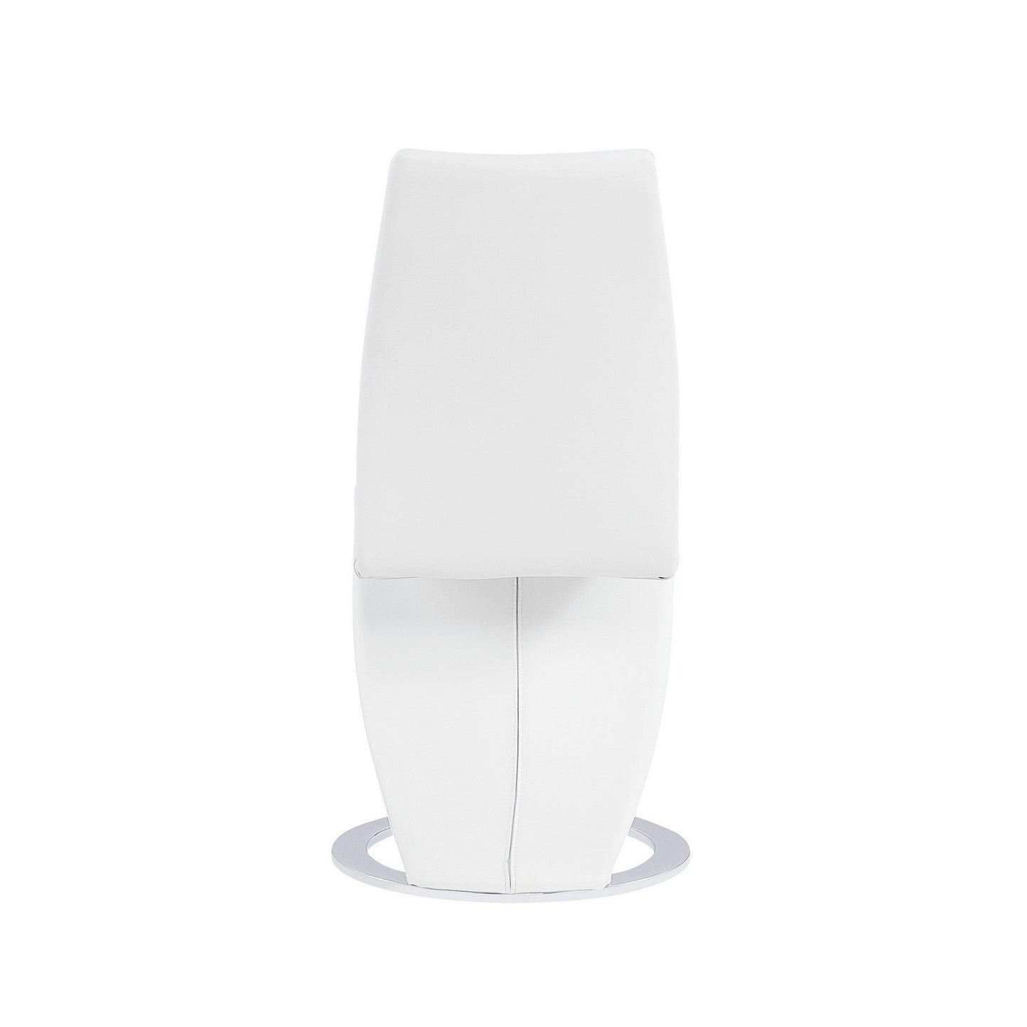 Set Of 2 White  Z Shape Design Dining Chairs With Horse Shoe Shape Base