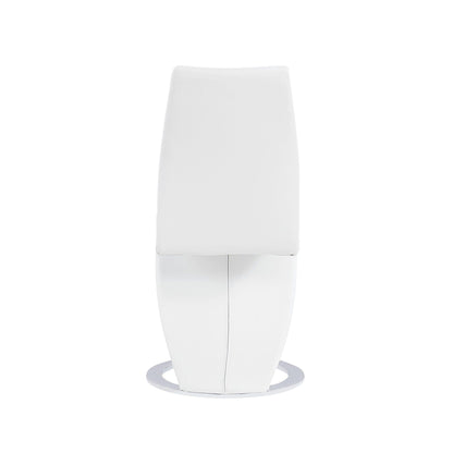 Set Of 2 White  Z Shape Design Dining Chairs With Horse Shoe Shape Base