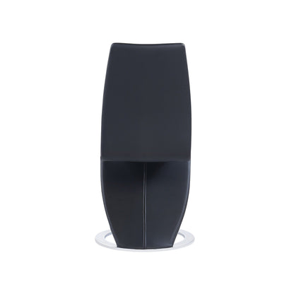 Set Of 2 Black  Z Shape Design Dining Chairs With Horse Shoe Shape Base