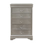Silver Tone Chest With 5 Spacious Interior Drawers