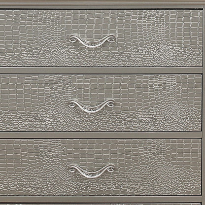 Silver Tone Chest With 5 Spacious Interior Drawers