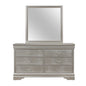 Silver Tone Dresser With 6 Spacious Interior Drawers