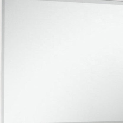 White Mirror With Rectangular Wood Trim