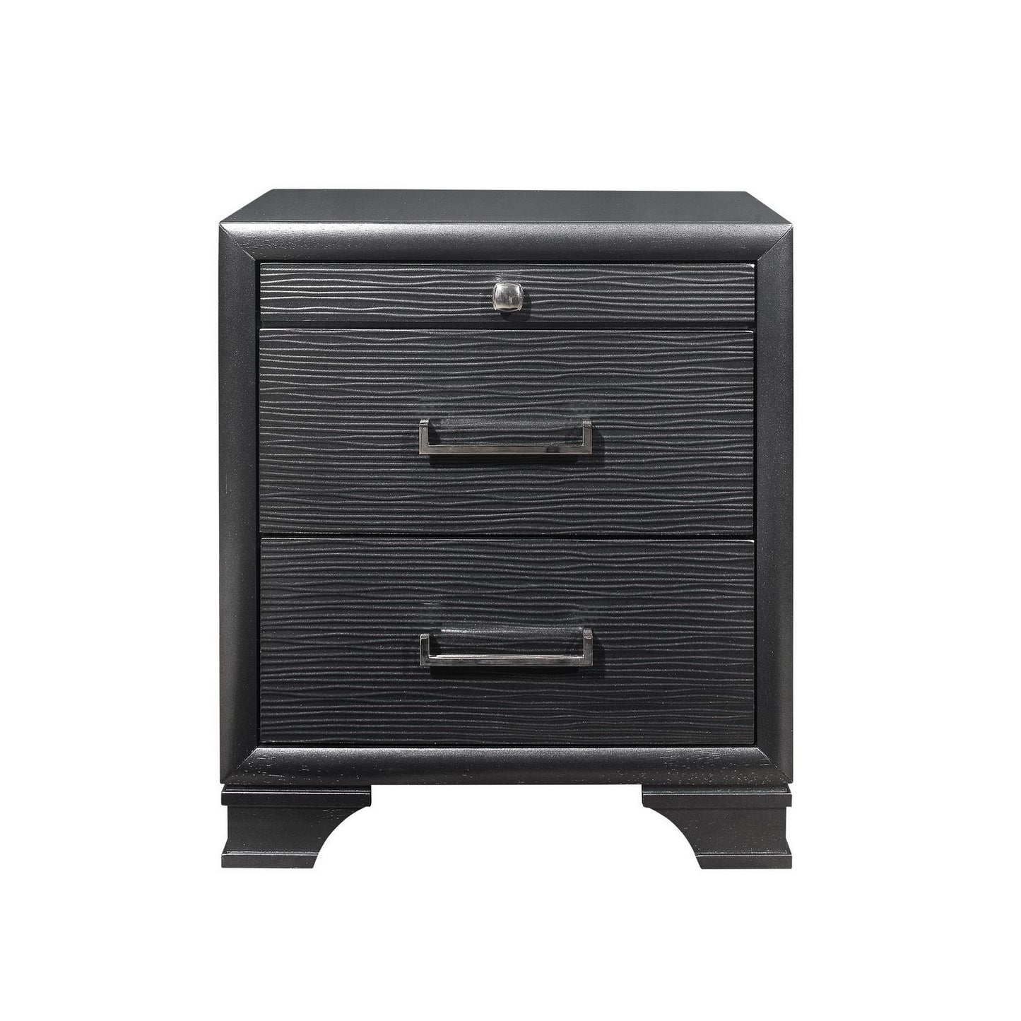 Grey Nightstand With 3 Drawers