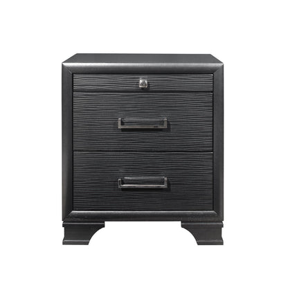 Grey Nightstand With 3 Drawers