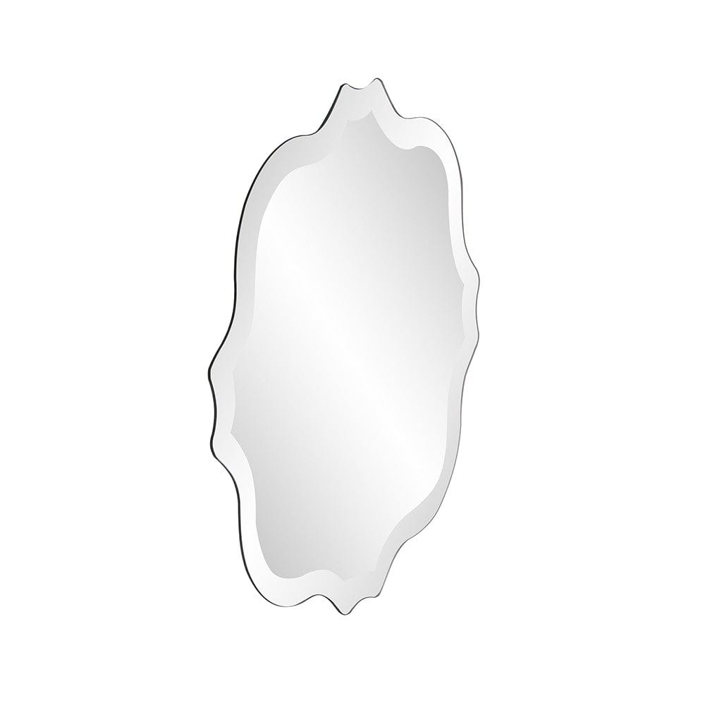 Square Frameless Mirror With Scallop Edges