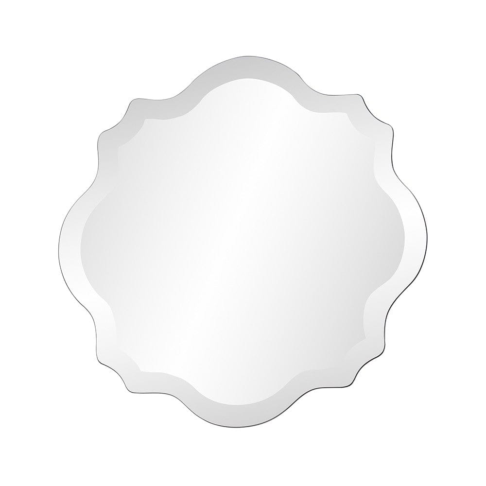 Square Frameless Mirror With Scallop Edges