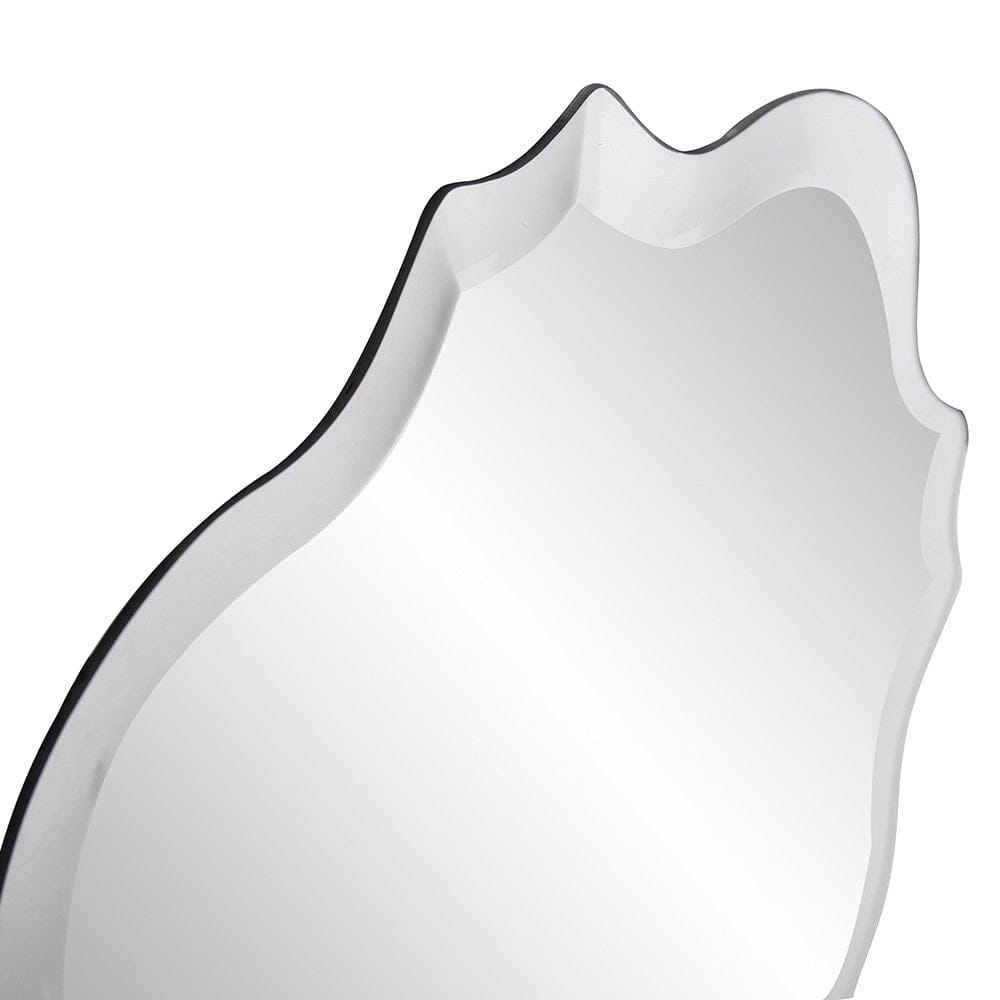 Square Frameless Mirror With Scallop Edges