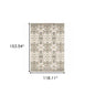 7' Ivory Gray Abstract Ikat Indoor Runner Rug