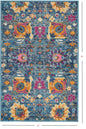 2' X 6’ Denim Blue Florals Distressed Runner Rug