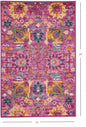 2’ X 6’ Fuchsia And Orange Distressed Runner Rug