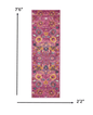 2’ X 6’ Fuchsia And Orange Distressed Runner Rug