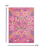 2’ X 6’ Fuchsia And Orange Distressed Runner Rug