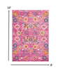 2’ X 6’ Fuchsia And Orange Distressed Runner Rug