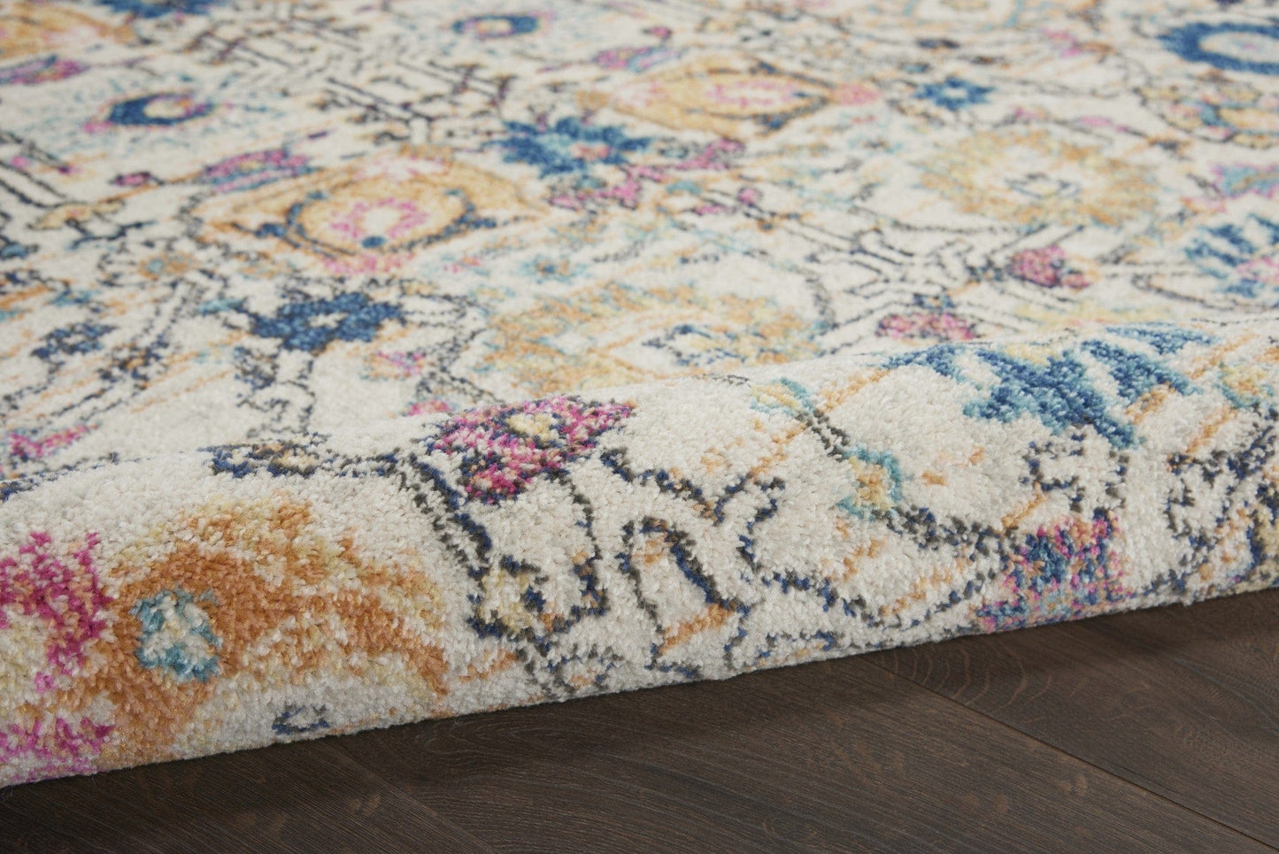 2’ X 3’ Ivory And Multicolor Floral Buds Scatter Rug