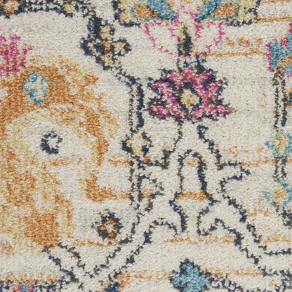 2’ X 3’ Ivory And Multicolor Floral Buds Scatter Rug