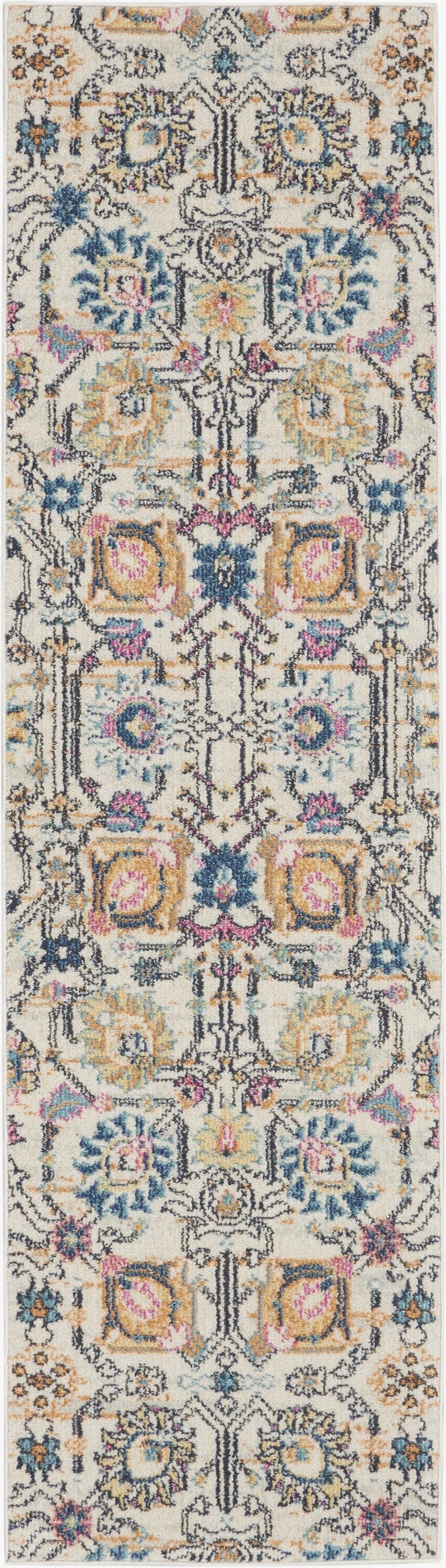 2’ X 3’ Ivory And Multicolor Floral Buds Scatter Rug