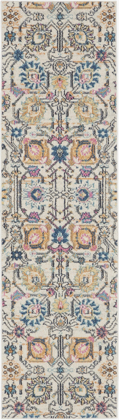 2’ X 3’ Ivory And Multicolor Floral Buds Scatter Rug