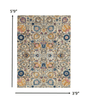 4’ X 6’ Ivory And Multicolor Floral Buds Area Rug