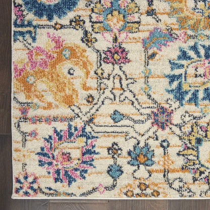 2’ X 3’ Ivory And Multicolor Floral Buds Scatter Rug