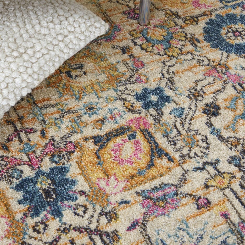 2’ X 3’ Ivory And Multicolor Floral Buds Scatter Rug