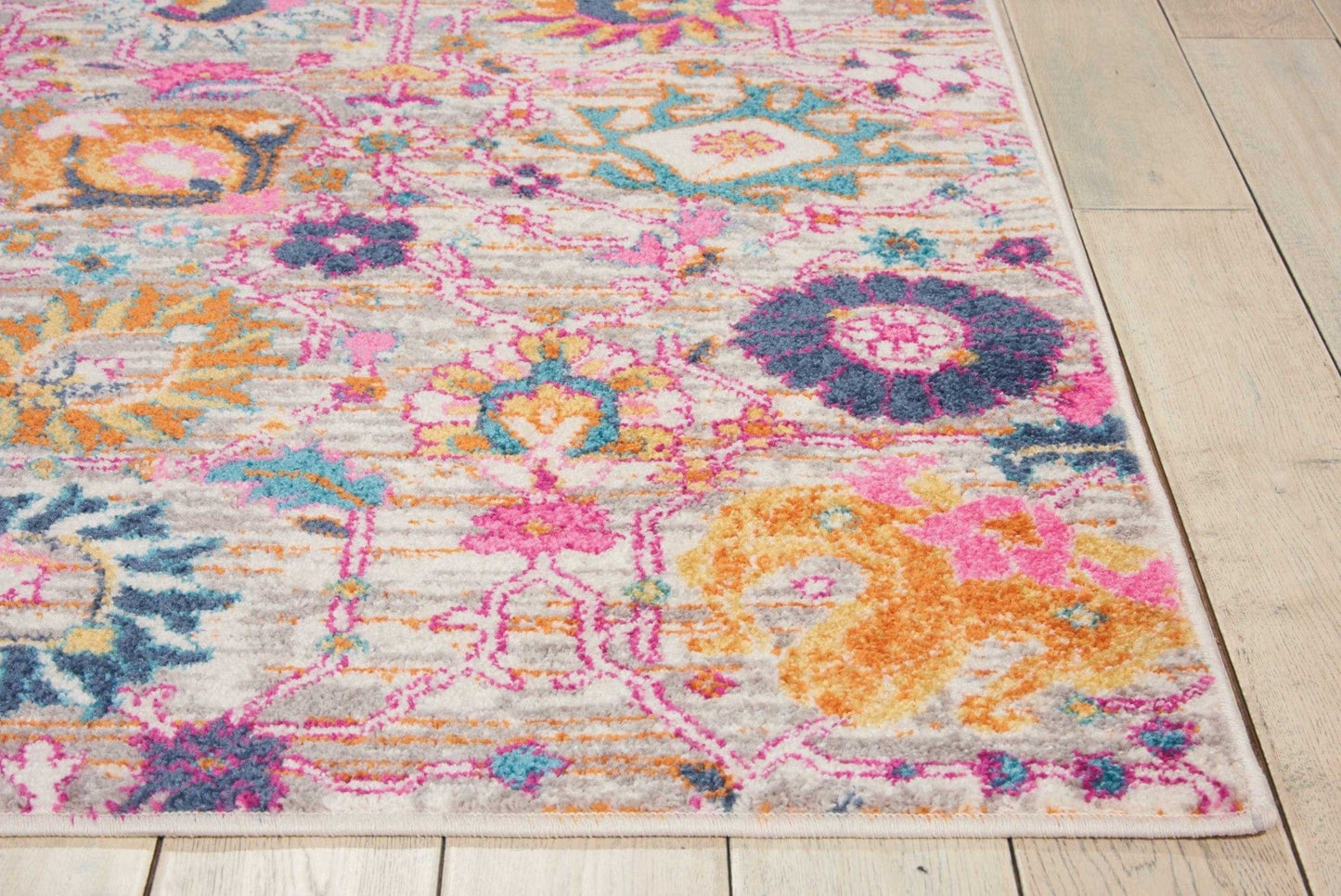 2’ X 3’ Gray And Pink Distressed Scatter Rug