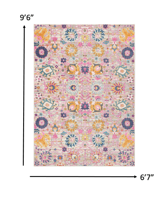 2’ X 3’ Gray And Pink Distressed Scatter Rug