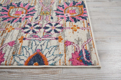 2’ X 3’ Gray And Pink Distressed Scatter Rug