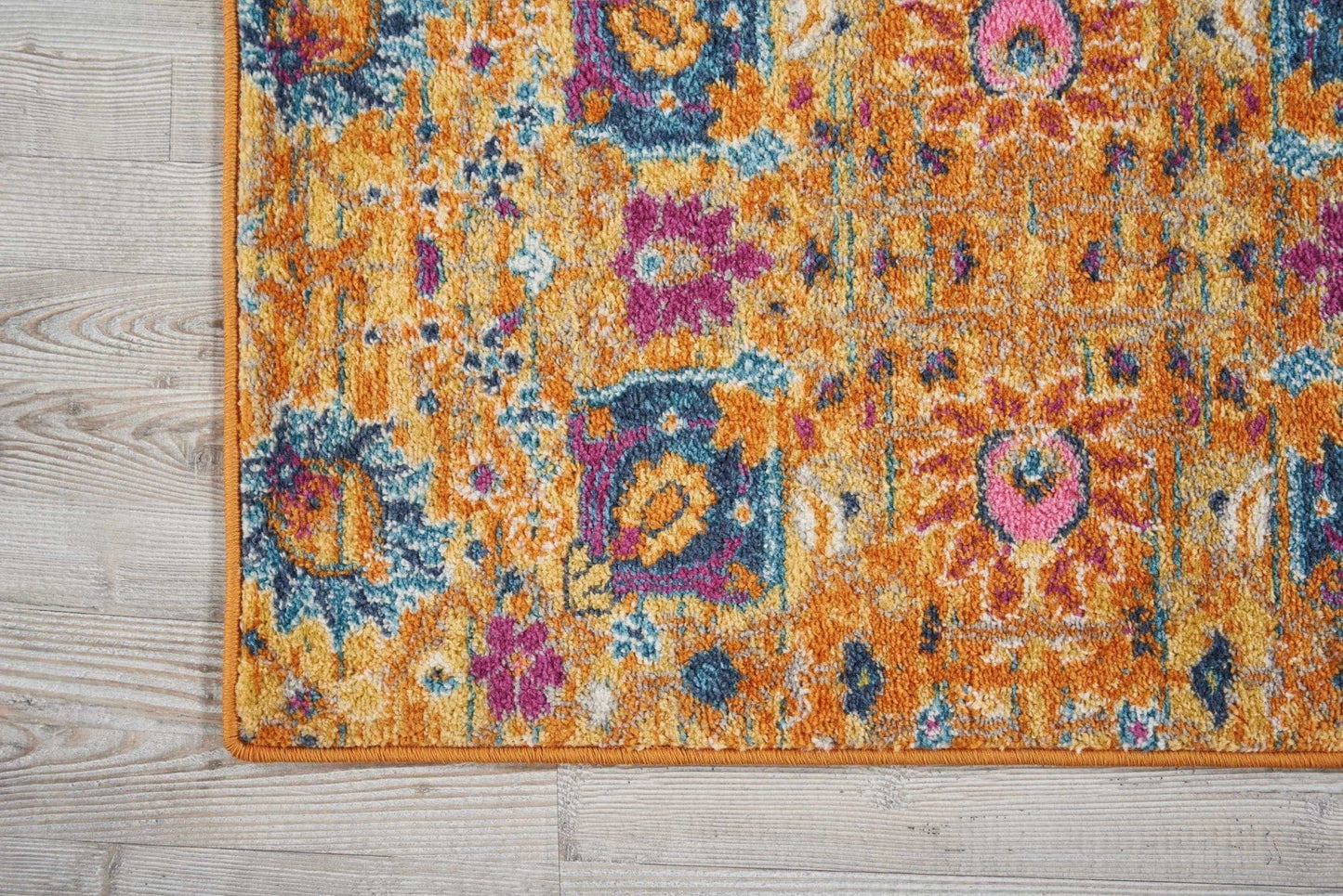2’ X 3’ Sun Gold And Navy Distressed Scatter Rug